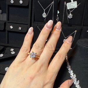 Elegant Gold Solitaire Ring with Clear Center Stone